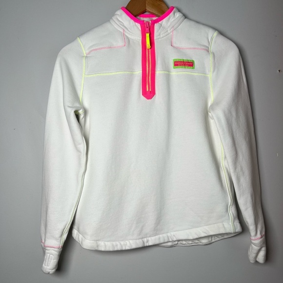 Vineyard Vines White Pullover with Neon Details Girls XL 16 - Picture 1 of 6